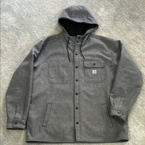 Carhartt Gray Hooded Shirt Jacket